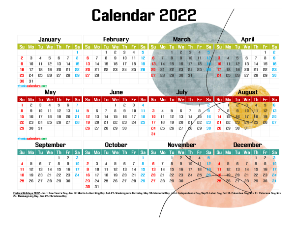 Free 2022 Printable Calendar PDF