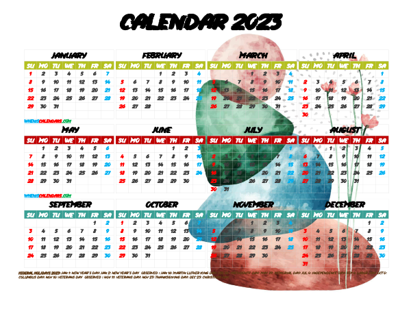Free Printable 2023 Calendar with Holidays PDF