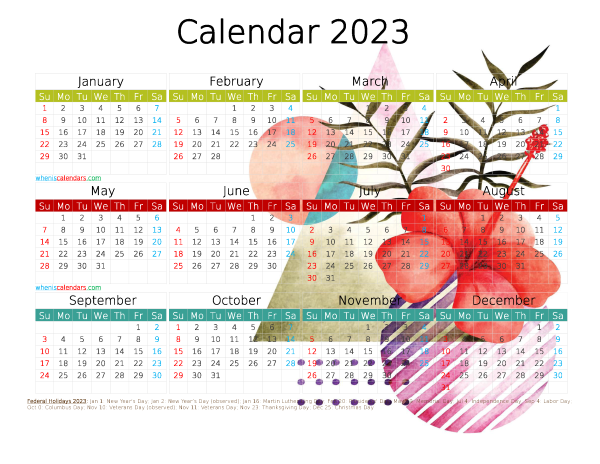 Free 2023 Printable Calendar PDF
