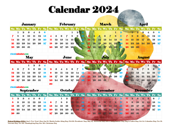 Free 2024 Printable Calendar PDF