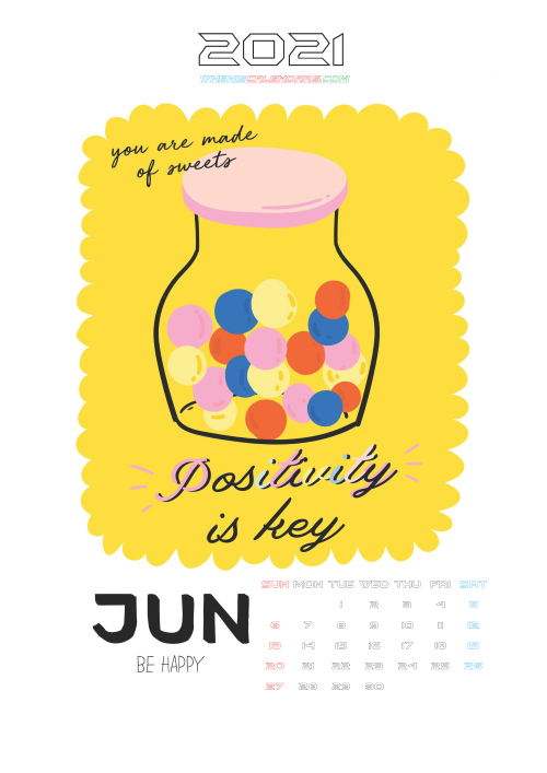 June 2021 Calendar Printable for Kids