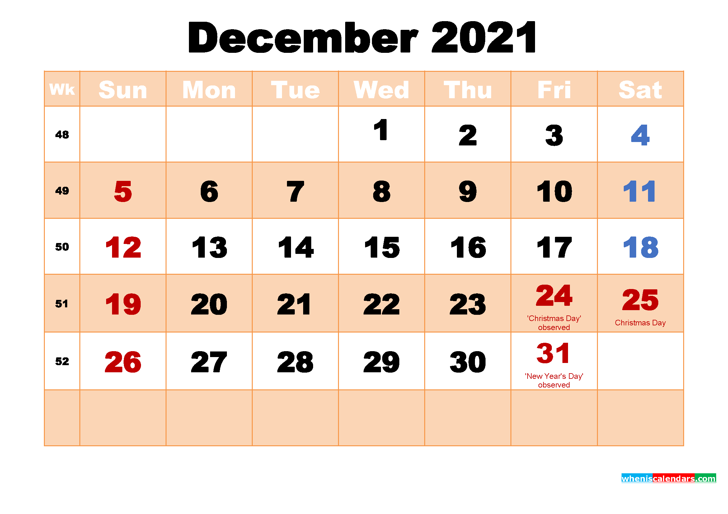 free printable december 2021 calendar with holidays