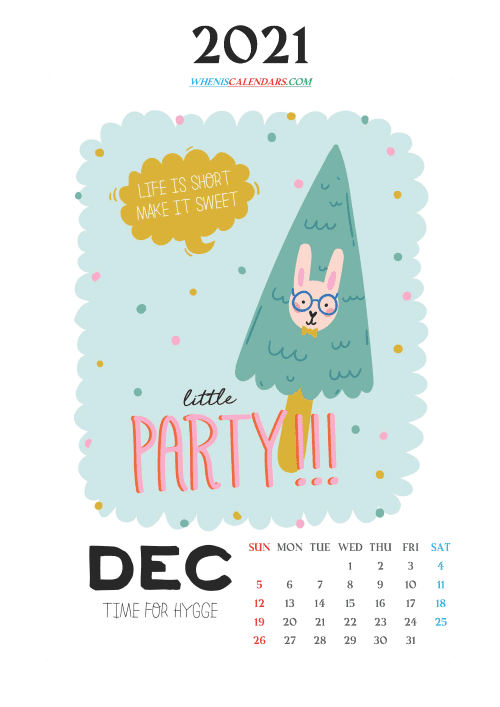 free printable december 2021 calendar cute, free cute printable calendar 2021 calendar for kids