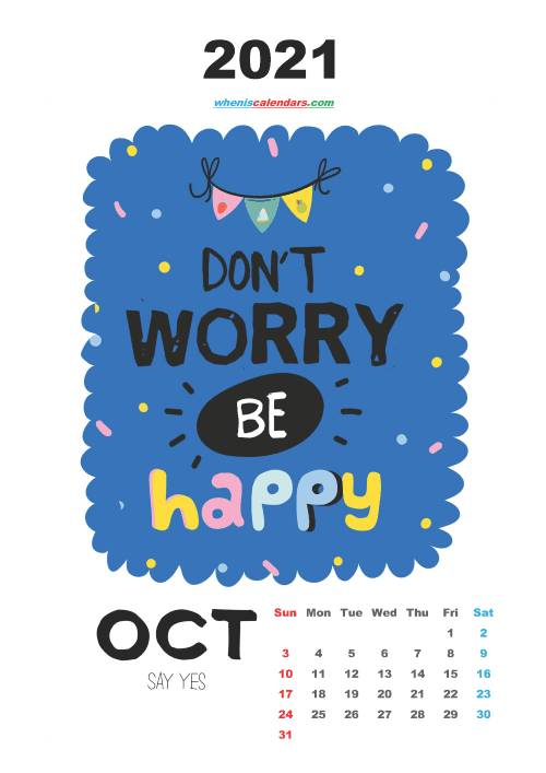 free printable october 2021 calendar cute. awesome free printable 2021 calendar for kids