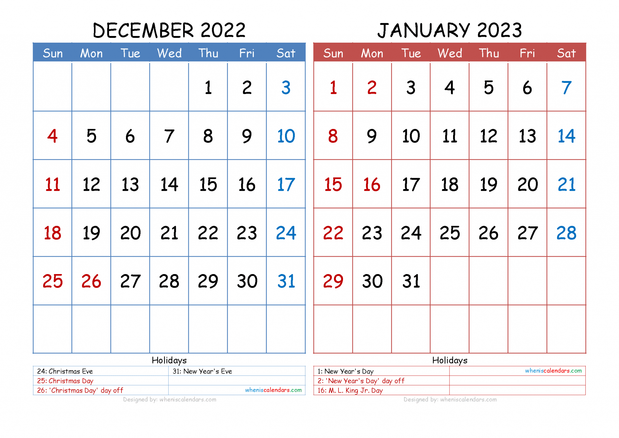December 2024 And January 2024 Calendar With Holidays Hadria Freddie