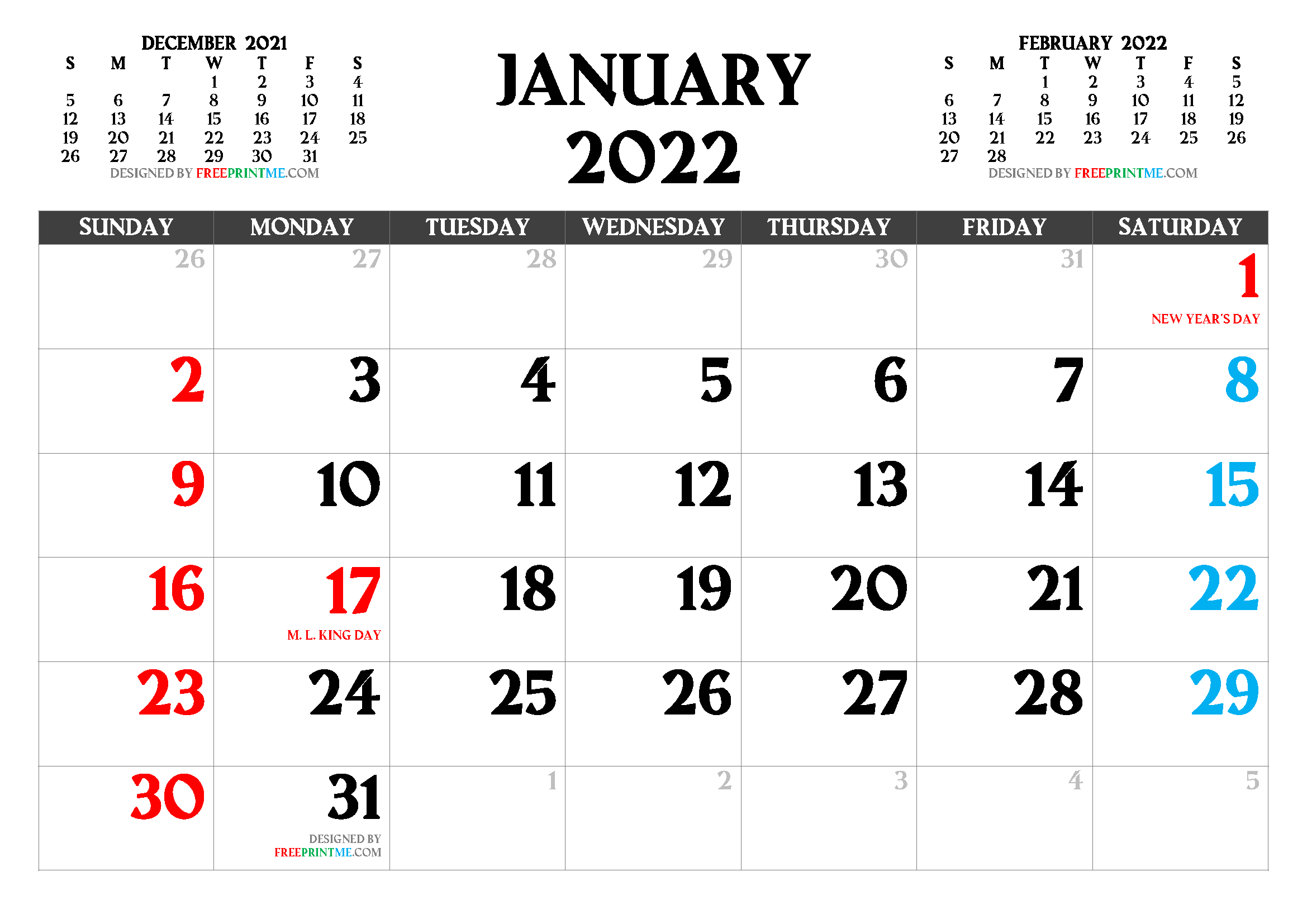 42+ Blank Calendar Printable January 2022 PNG
