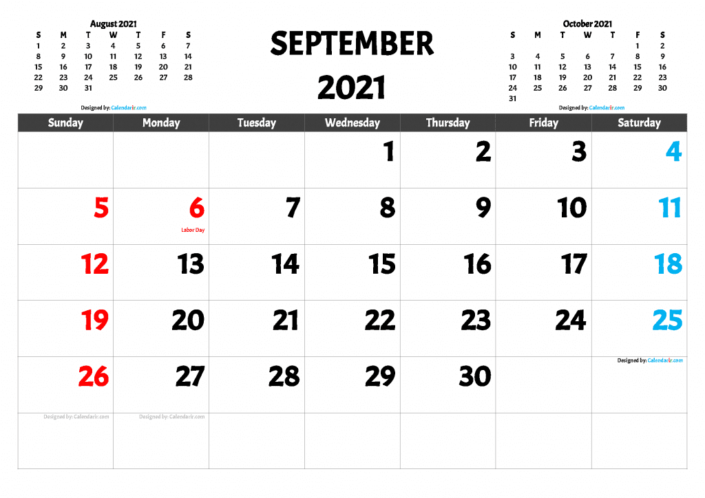 Free Printable September 2021 Calendar (10 Templates)
