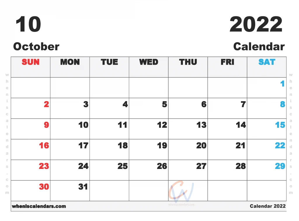free printable monthly calendar 2022 pdf and png image