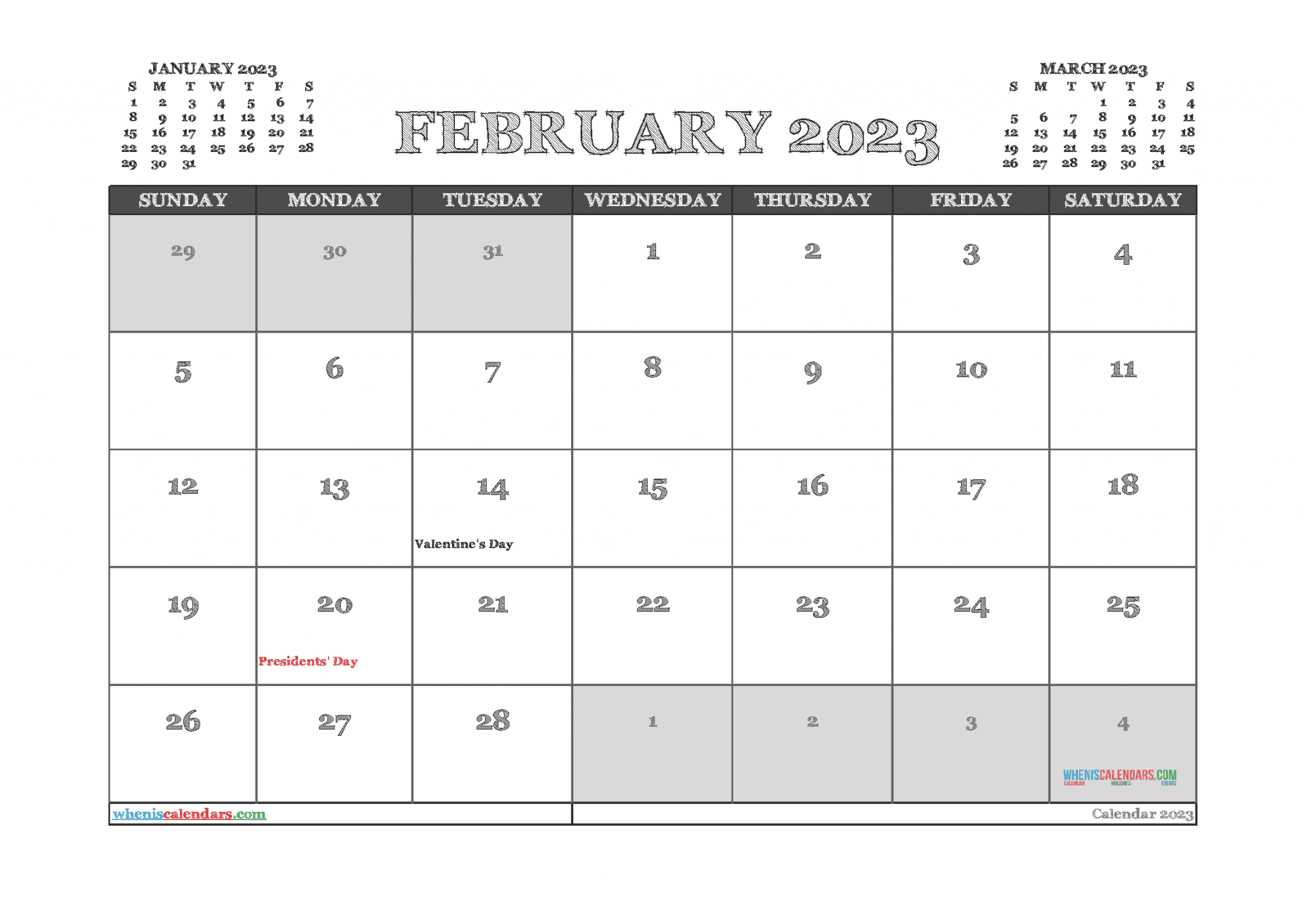 free-february-2023-printable-calendar-with-holidays-pdf