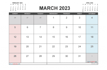 Free March Calendar 2023 Printable