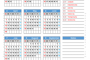 free printable 2023 yearly calendar with holidays pdf in A5 portrait