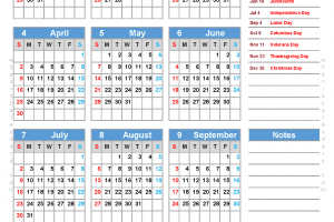 free printable 2023 yearly calendar with holidays pdf in B5 portrait