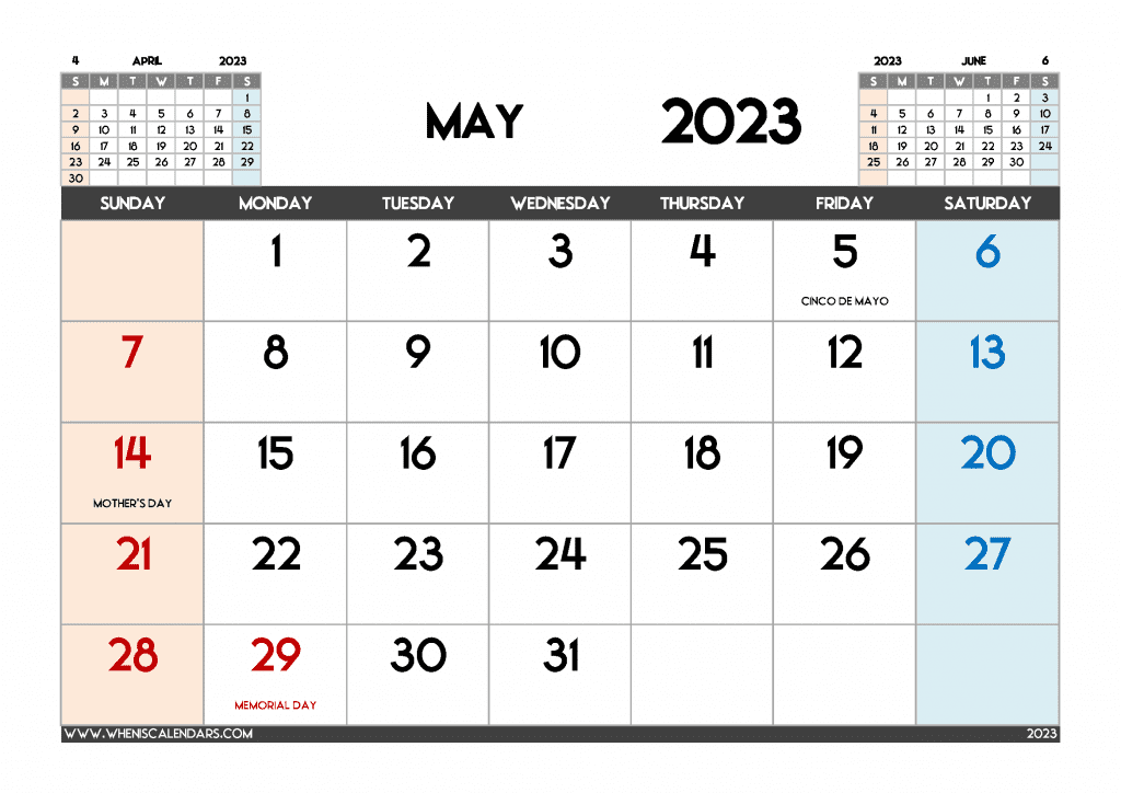 Downloadable Free Printable May 2022 Calendar free printable 2023 monthly calendar with holidays