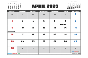 Free April 2023 Calendar Printable