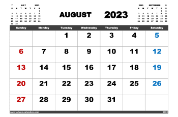 Free Printable Calendar August 2023 in Variety Formats (Name: 823pna4hl1)