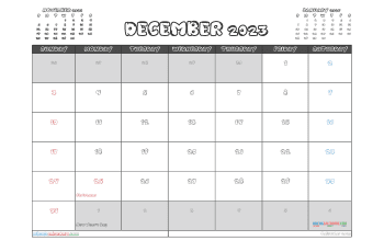 Free December Calendar 2023 Printable