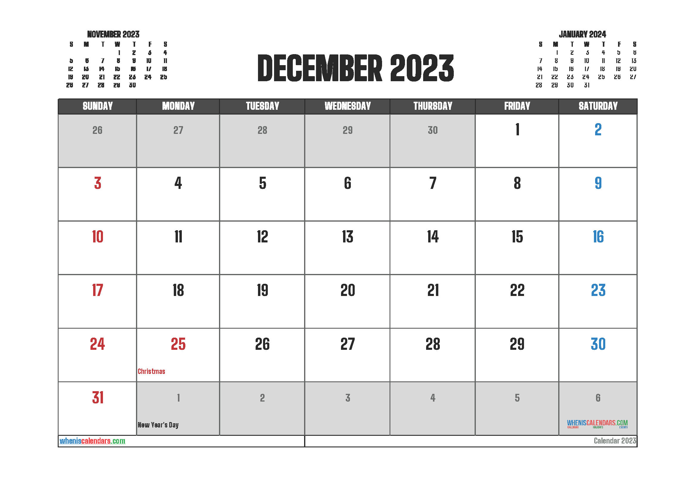 Download printable editable 2023 calendar A4 23O1699