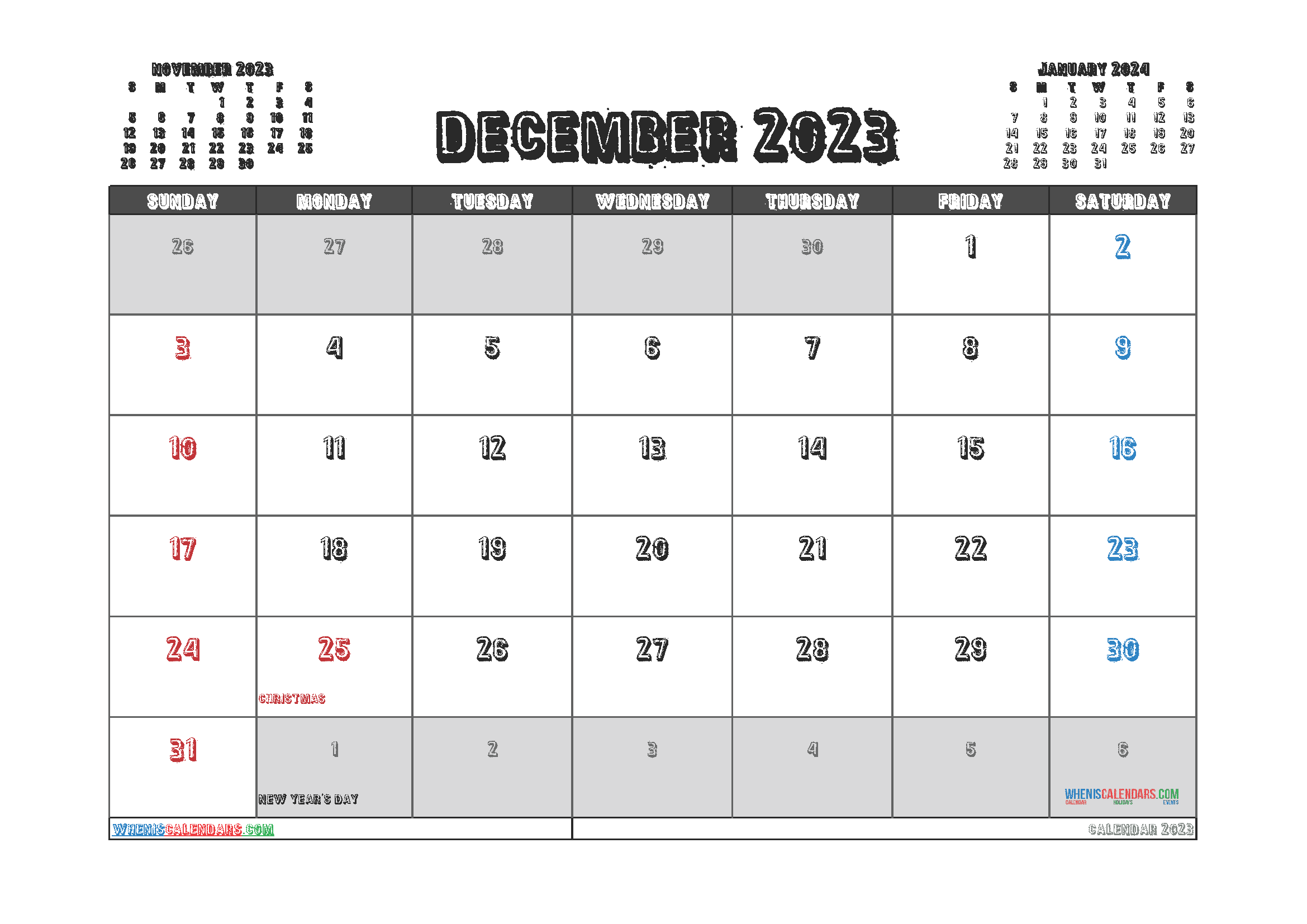 Download free 2023 monthly calendar printable A4 23O188