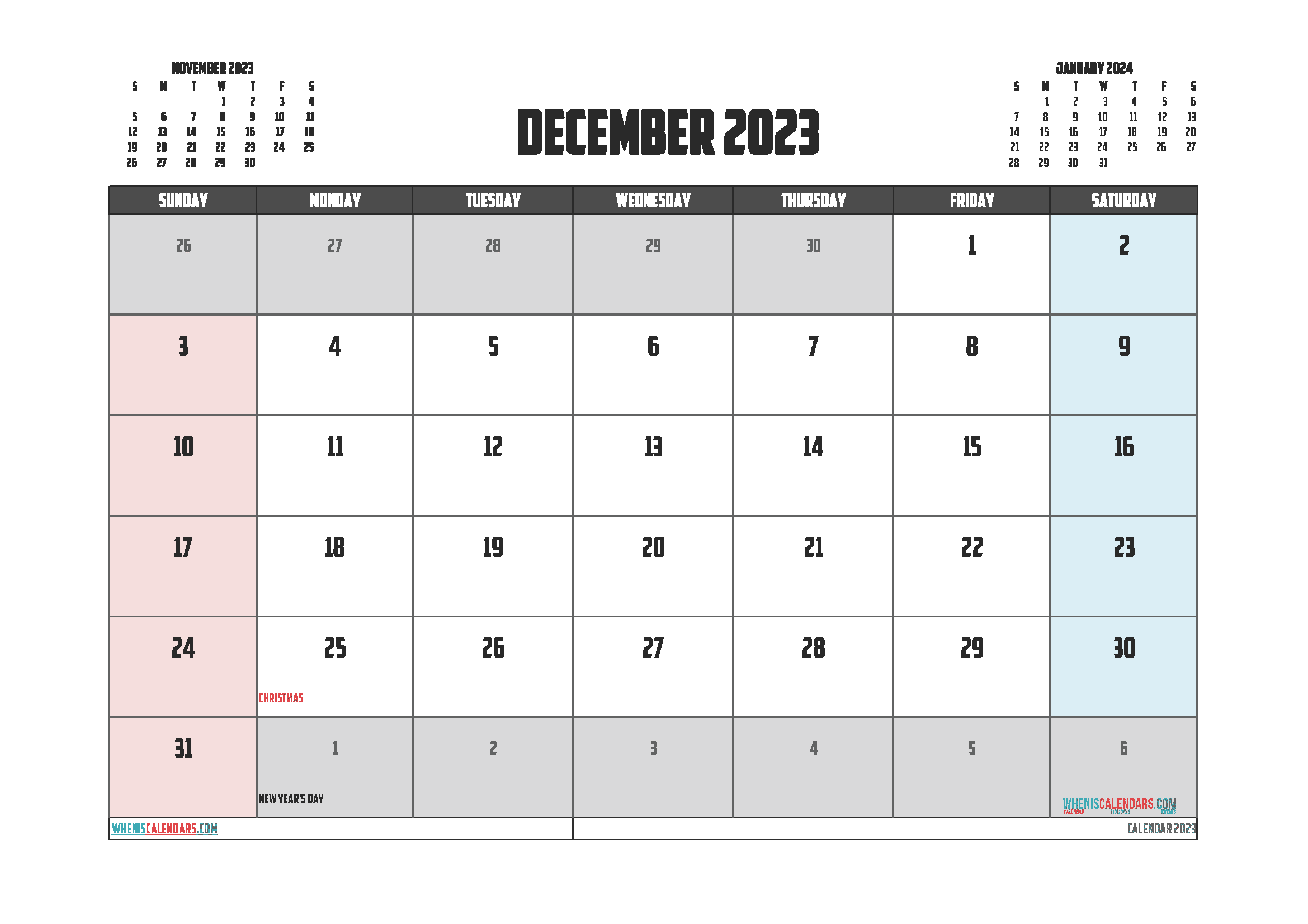 Download free printable blank calendars 2023 A4 23O1725