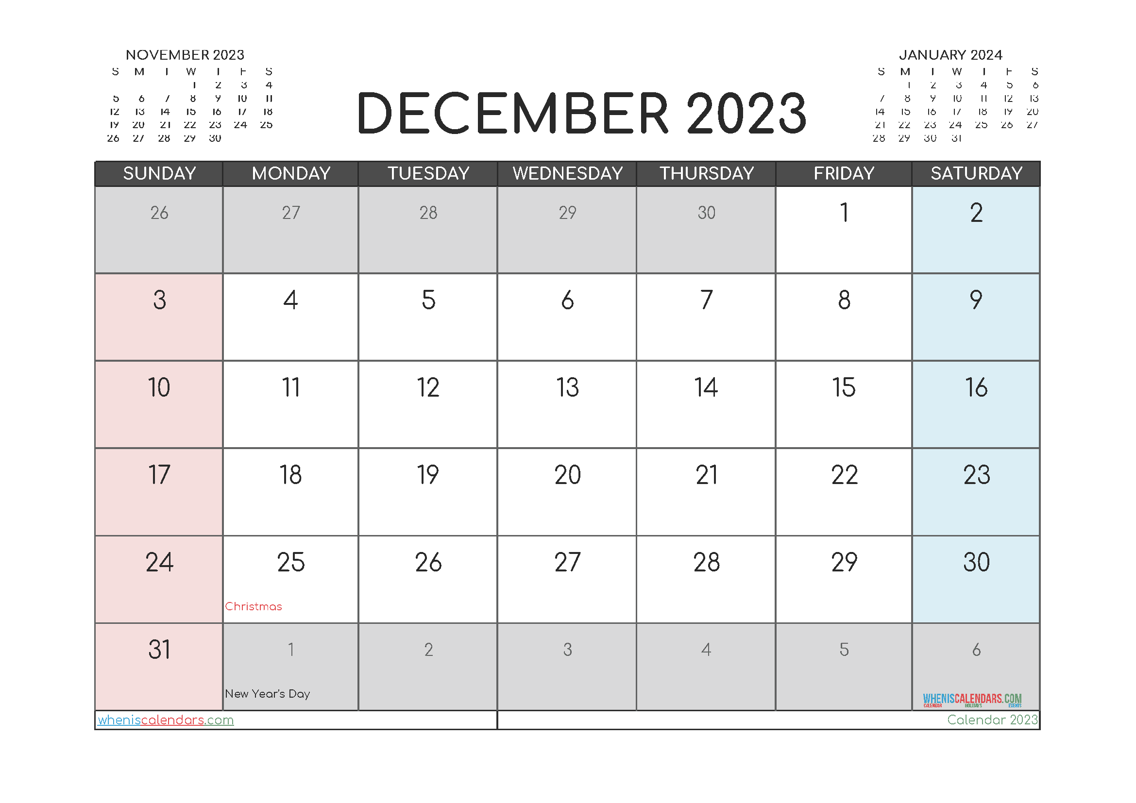 Download template calendar 2023 word A4 23O524