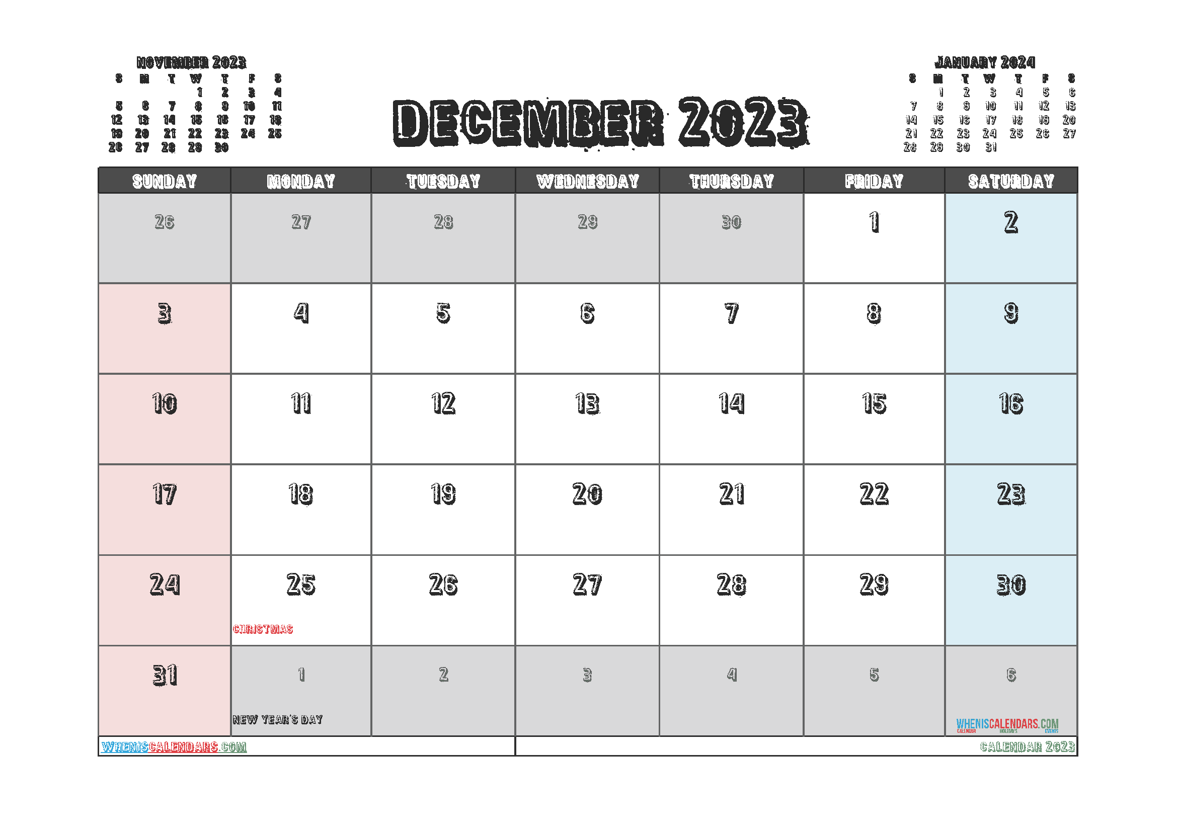 Download free printable 2023 calendar templates A4 23O225