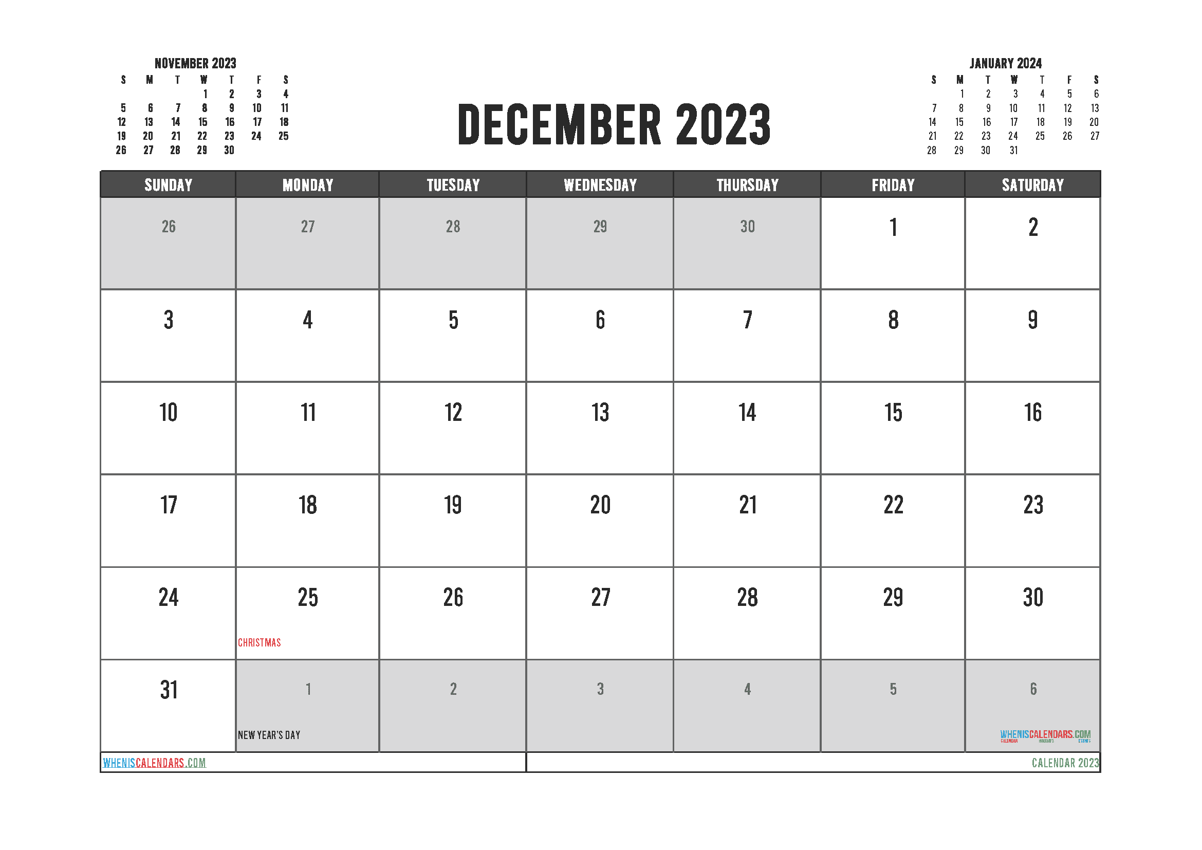 Download printable calendar months 2023 A4 23O547