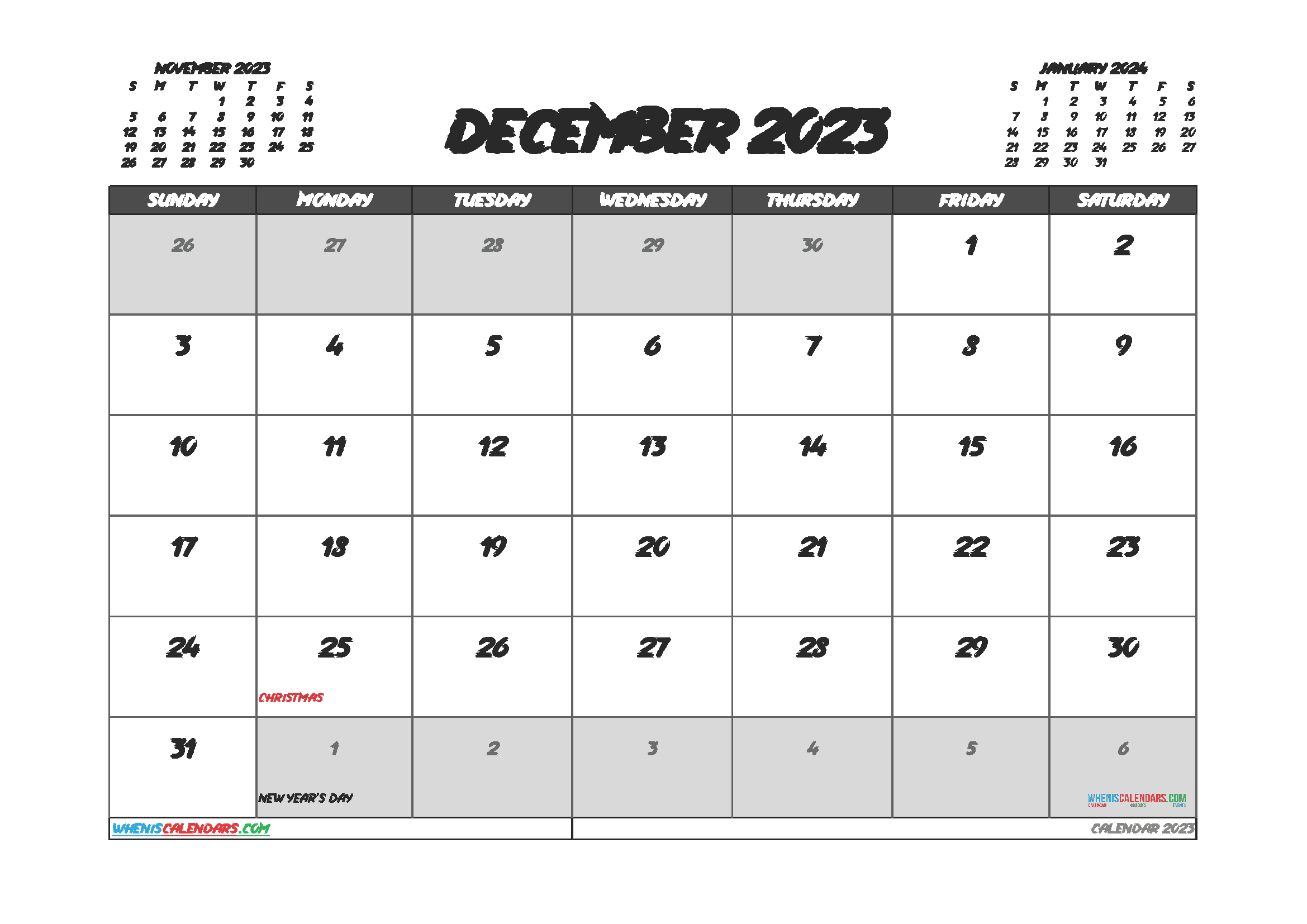 Download free yearly calendar 2023 printable A4 23O565