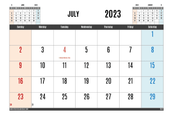 July 2023 Free Printable Calendar in Variety Formats (Name: 723pna4hl3)