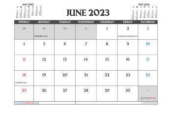 Free June 2023 Calendar Template