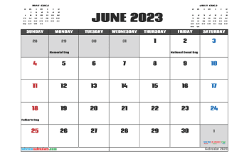 Free June 2023 Calendar Printable