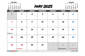 Free May Calendar 2023 Printable