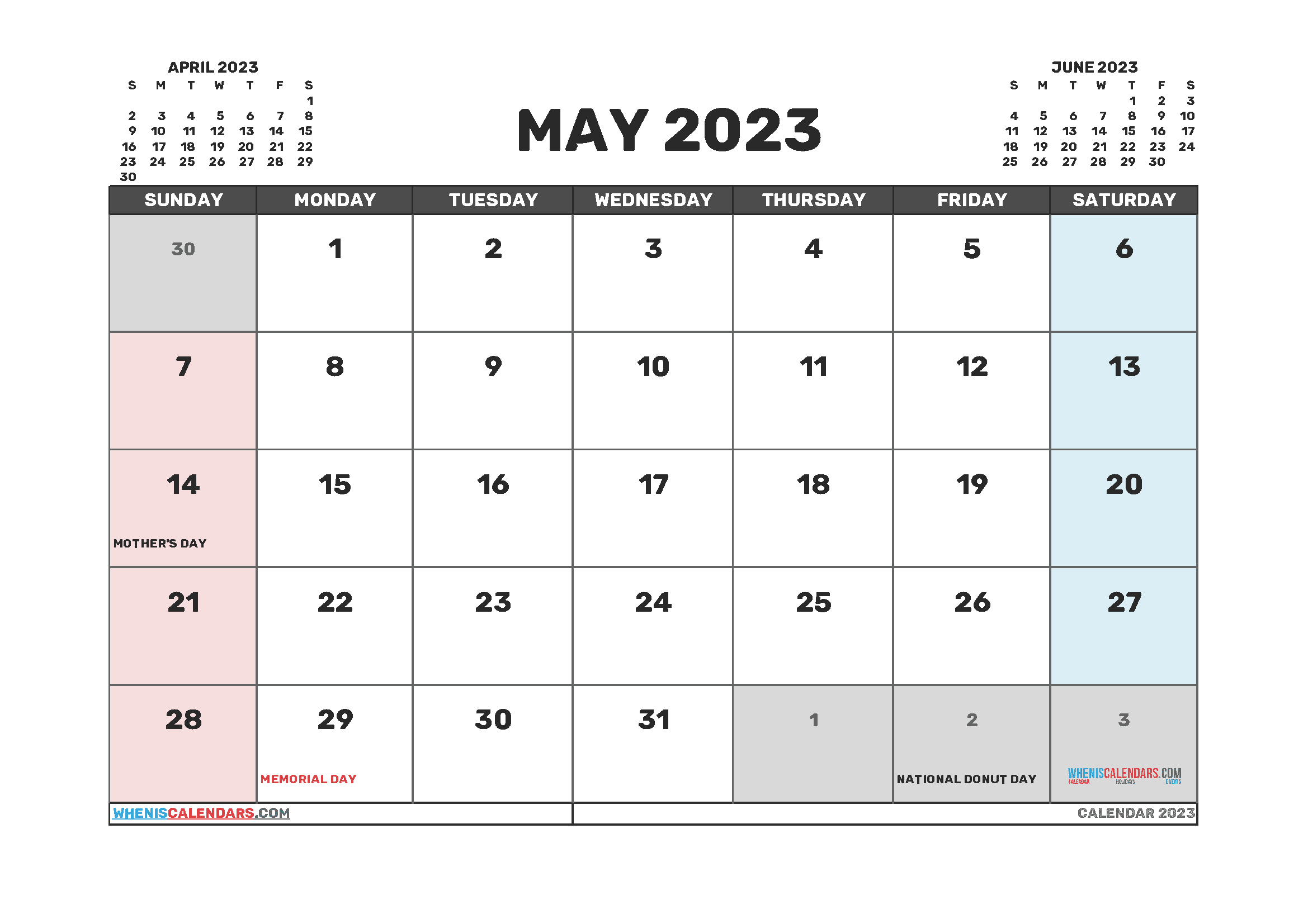 Free Printable May 2023 Calendars (PDF and Image)