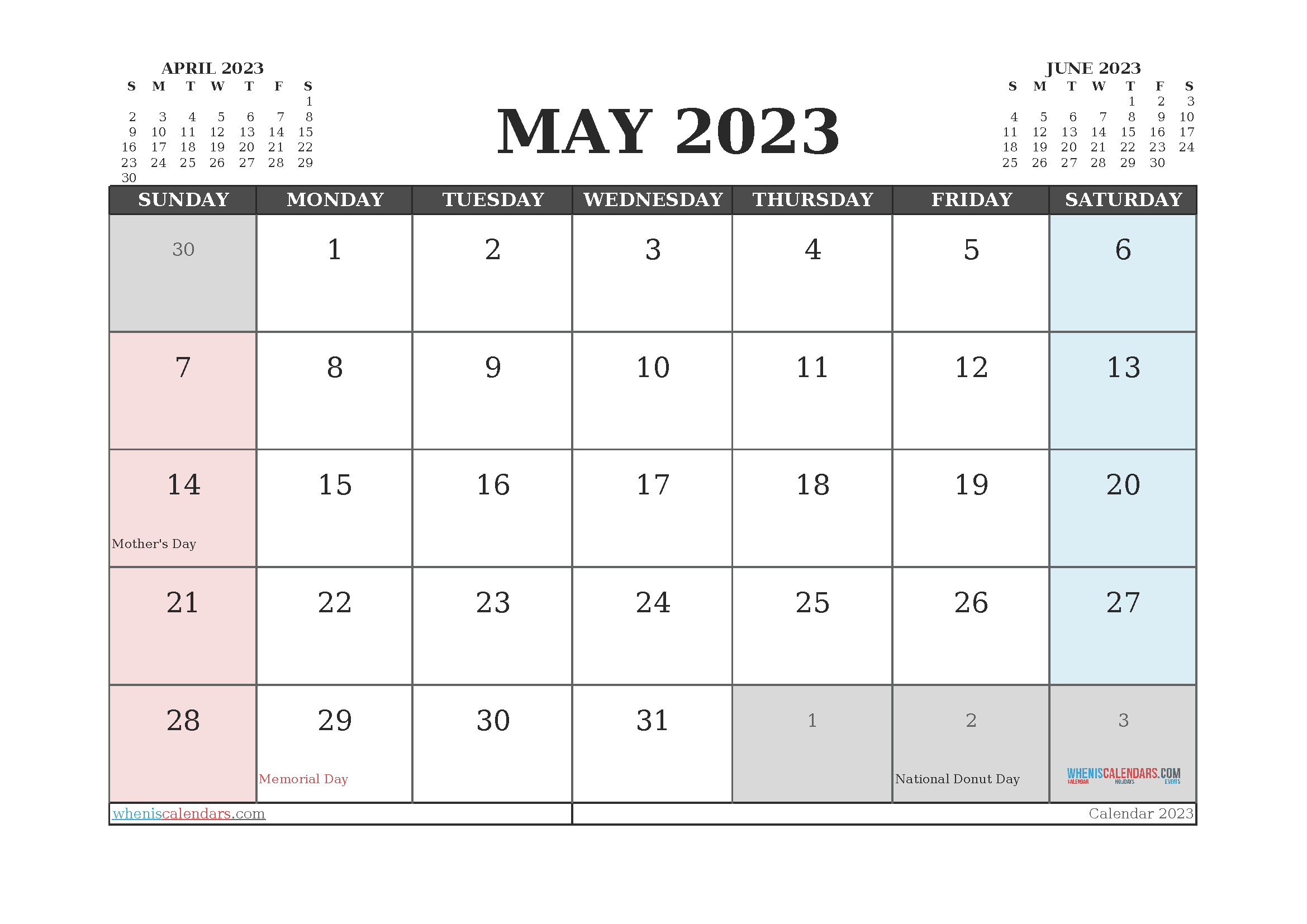 Free May 2023 Calendar Printable (PDF and Image)