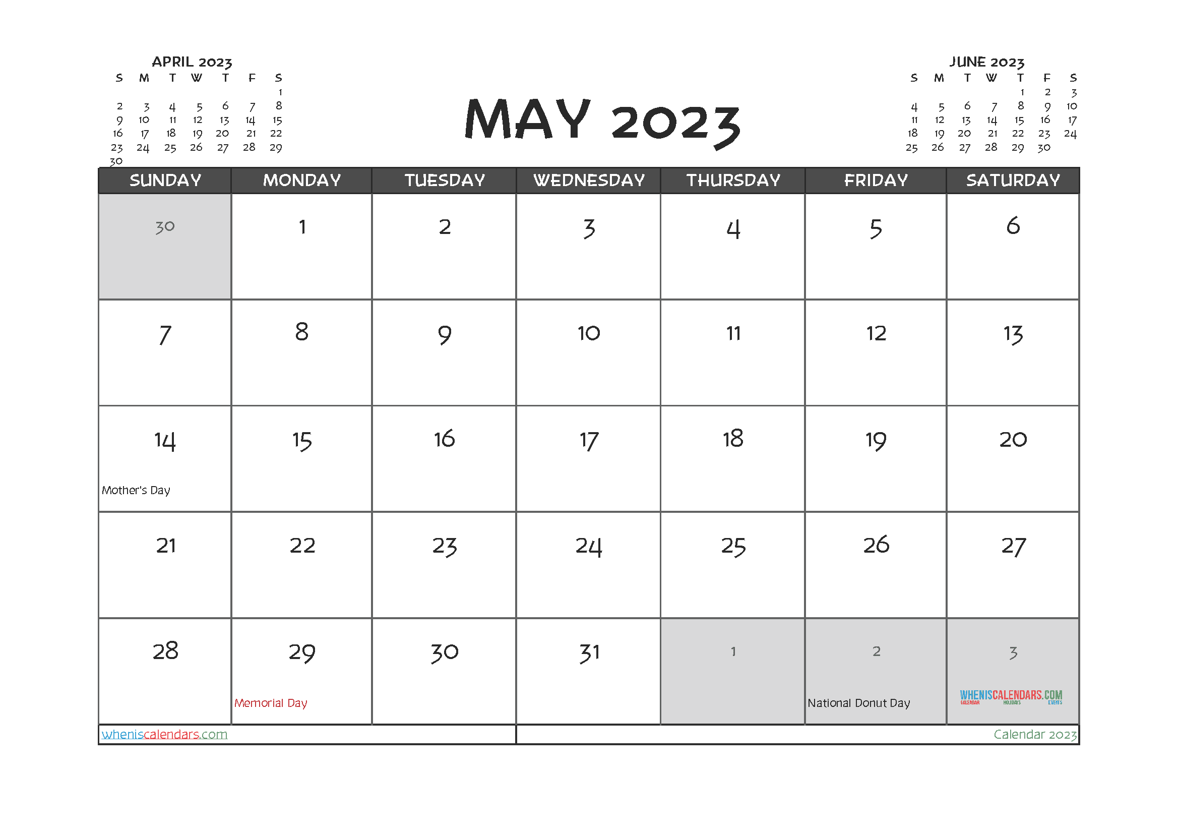Free May 2023 Printable Calendar (PDF and Image)