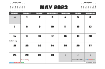 Free Calendar May 2023 Printable