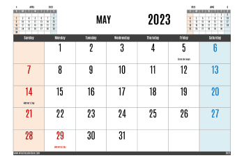 May 2023 Free Printable Calendar in Variety Formats (Name: 523pna4hl3)