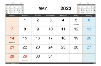 Free Printable Calendar For May 2023 in Variety Formats (Name: 523pna4hl5)