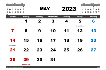 Free Printable May 2023 Calendar PDF and Variety Formats (Name: 523pna4hl9)