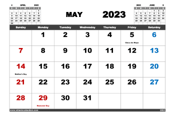 Free Printable Calendar 2023 May Landscape (Name: 523pna4hl2)
