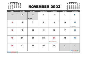 Free November 2023 Calendar Printable