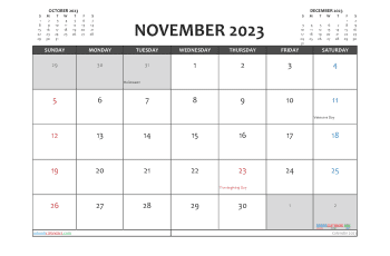 Free November Calendar 2023 Printable