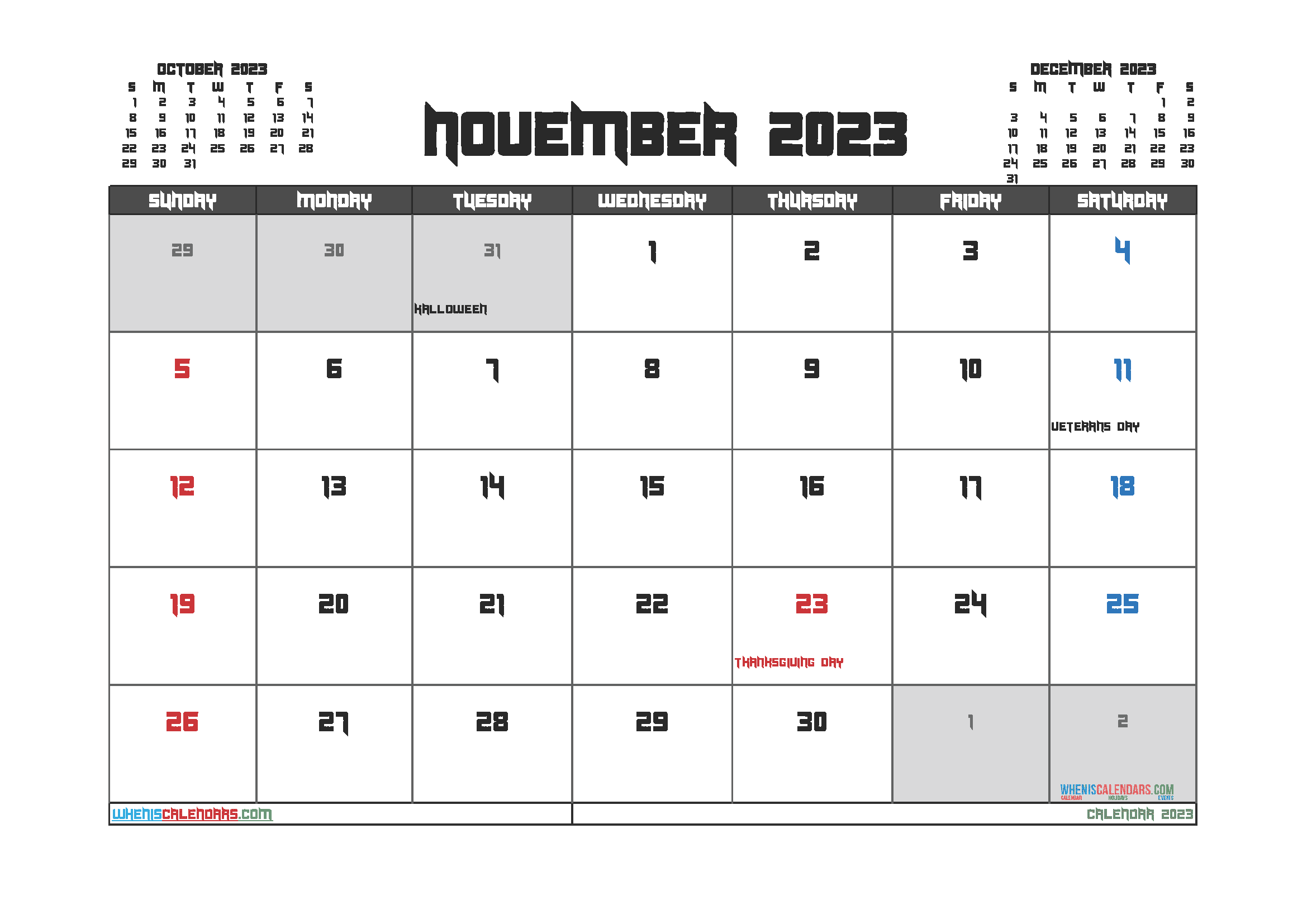 Download 2 page calendar template 2023 A4 23O648