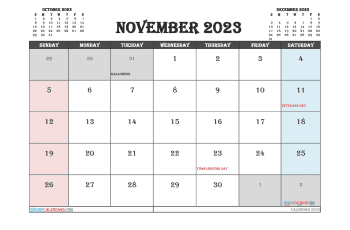 Free Printable November 2023 Calendar
