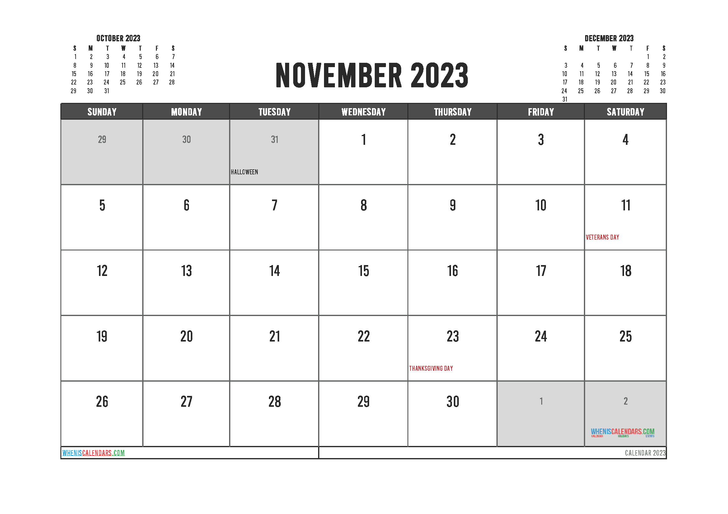 Download blank calendar pages 2023 printable A4 23O1618