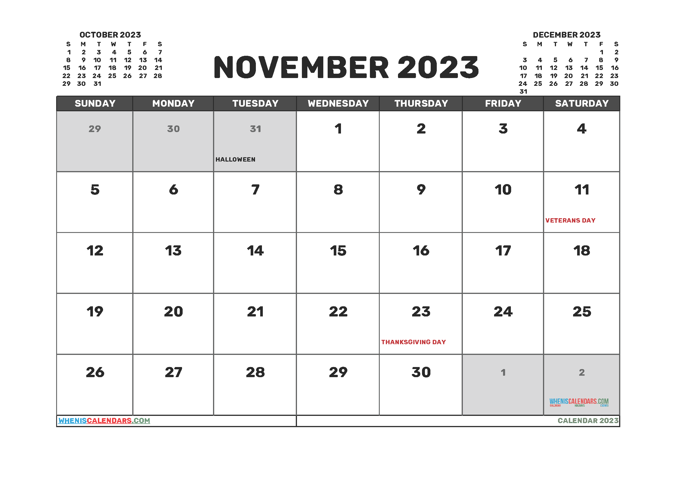 Download printable calendar 2023 2 months per page A4 23O703
