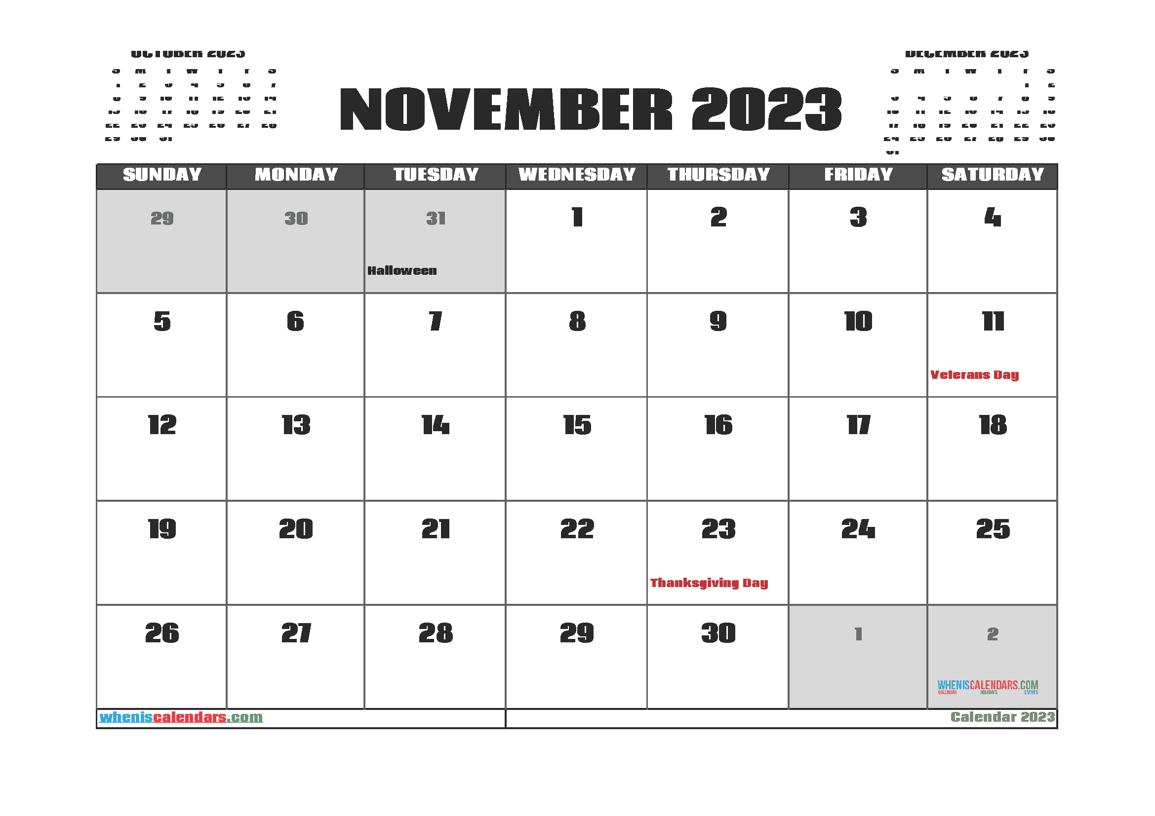Download printable monthly calendar with lines 2023 A4 23O1019