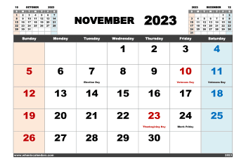 December 2023 Calendar Free Printable PDF Landscape Format (Name: 1223pna4hl4)