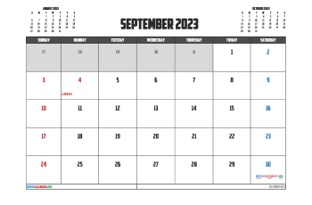 Free Calendar September 2023 Printable