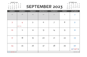 Printable September 2023 Calendar with Holidays