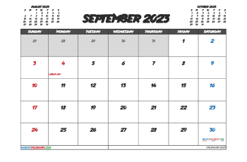 Free September Calendar 2023 Printable